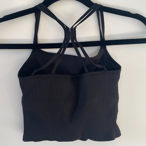 Carbon38 Ribbed Strappy Sporty Tank | Size Small | Black - Picture 2 of 5
